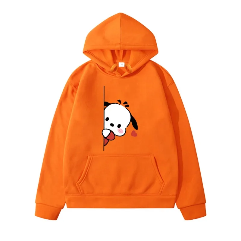 New Fashion Creative Funny Pochacco Love Heart Cartoon Print Sweatshirt Chic Cute Ladies Hoodie Girls Outdoor Sportswear