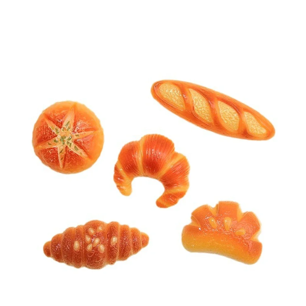 10PCS Shiny Baked Croissant Series Resin Flatback Cabochons For Hairpin Scrapbooking DIY Jewelry Craft Decoration Accessories