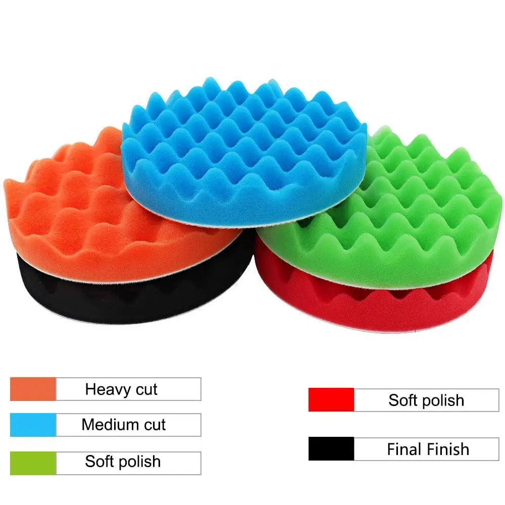 3/4/5/6Inch Polishing Pads for Drill, Compound Buffing Sponge Pads for Auto Car Polishers,5Pcs for Car Polishing, Sanding,Waxing