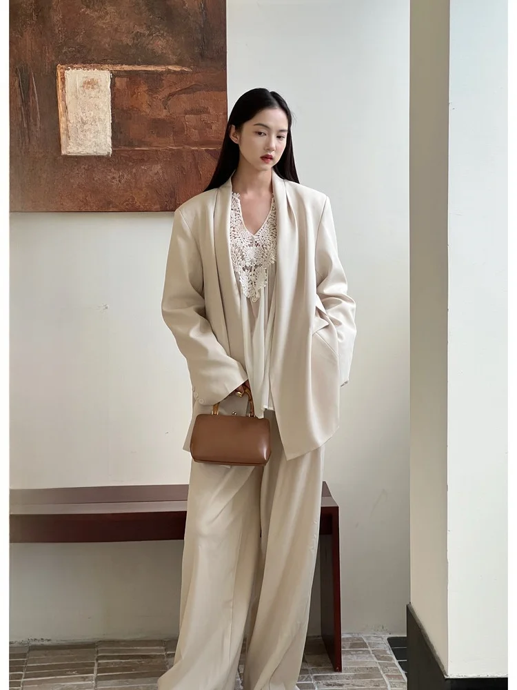 

Костюм-двойка из твида High Densi Miranda Atelier Onepire с плиссировкой, женский, приталенный, модный, осенняя коллекция