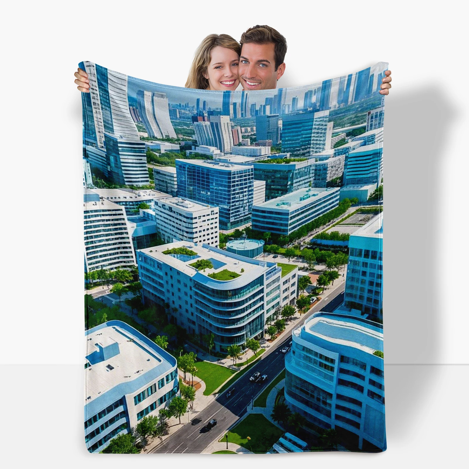 Urban Architecture Pattern Blanket A Wonderful Gift For Friends And Family Soft And Visually Appealing Design