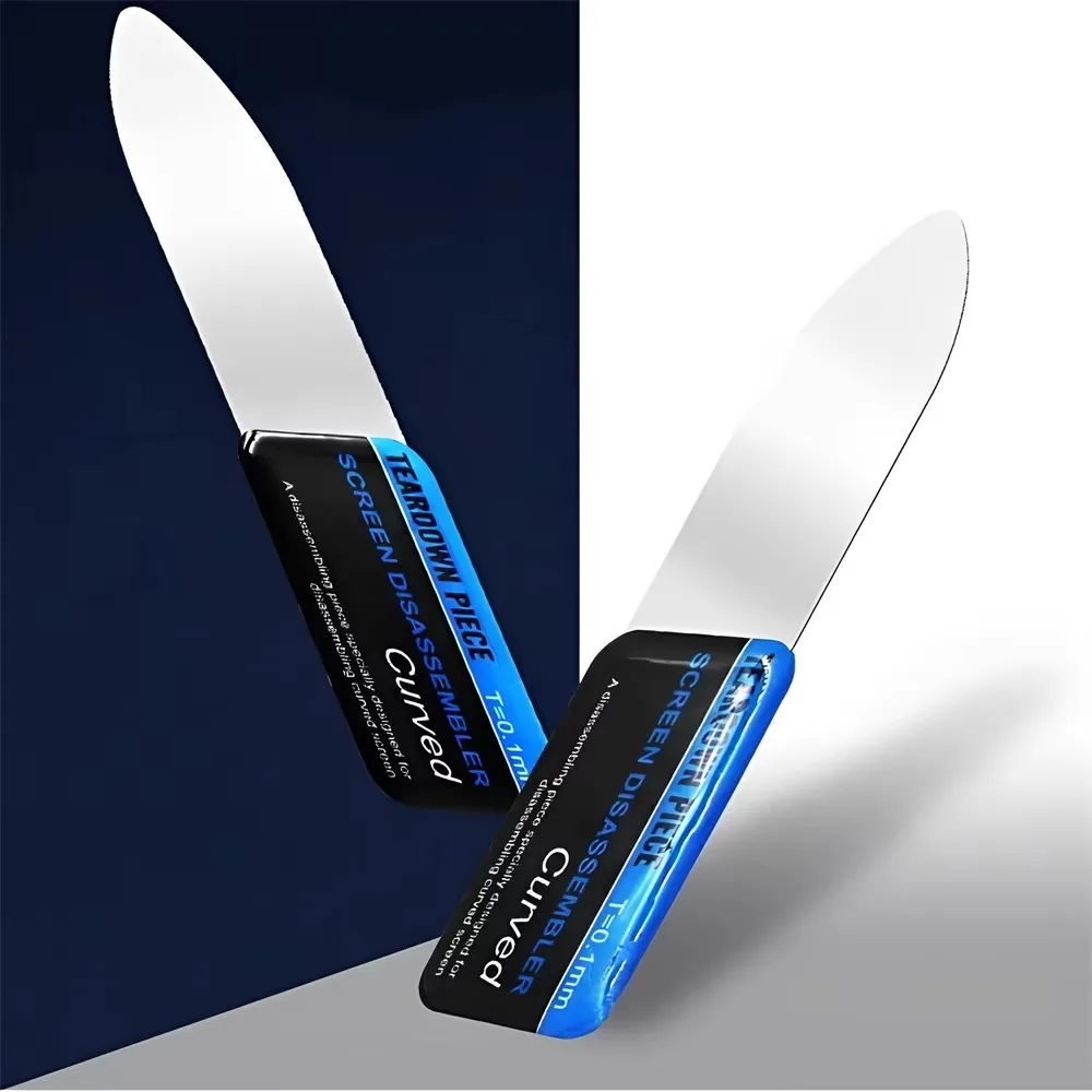 الصلب معدن الهاتف المحمول منحني شاشة LCD Spudger فتح حدق بطاقة أدوات رقيقة جدا مرنة الهاتف المحمول تفكيك أداة #2
