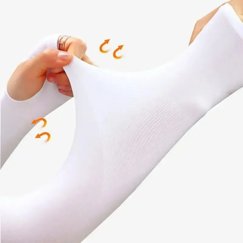 1/2 pares de mangas largas de seda de hielo para brazos, cubiertas de protección solar para brazos, ciclismo al aire libre, correr, pescar, conducir, mangas de brazo frescas