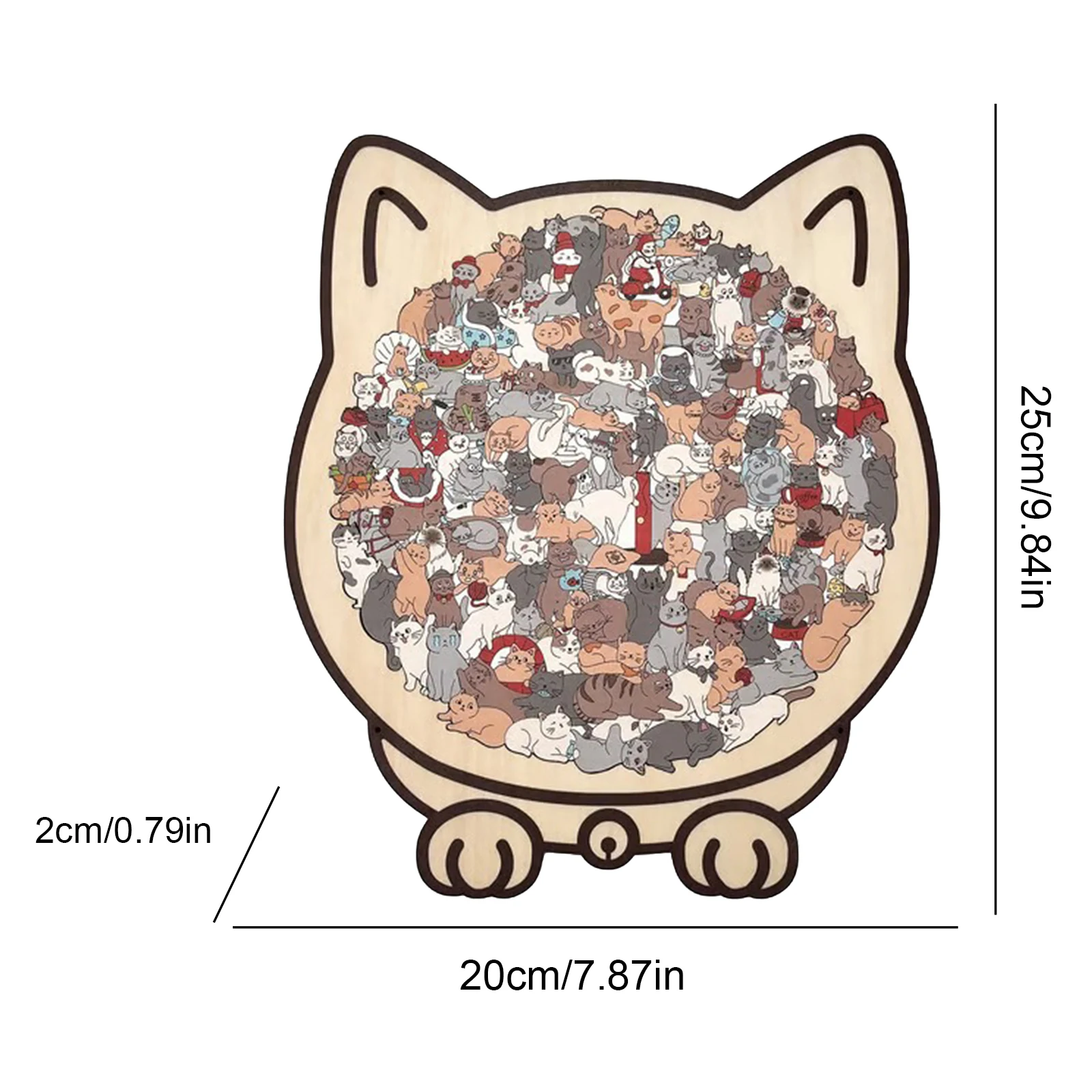 135-delige cartoon grote mond kat puzzel Macaron kleur onregelmatige puzzel houten puzzel voor kinderen tieners volwassenen