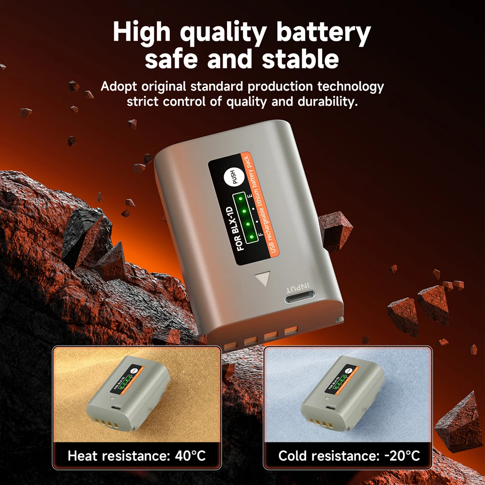 BLX 1 BLX-1 Battery with USB Fast Charging Port for Olympus OM1 MARK II OM-1 OM OM 1 System 2600mAh BLX1 Li-ion Camera Batteries