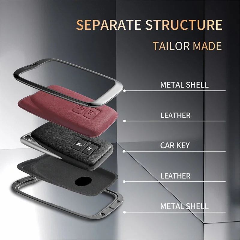 For RX350 NX300 Es300h Rx450h GS300 GX470 IS250 ES350 LX570 Leather Car Key Case Cover Fob Car Key Shell Holder Accessories
