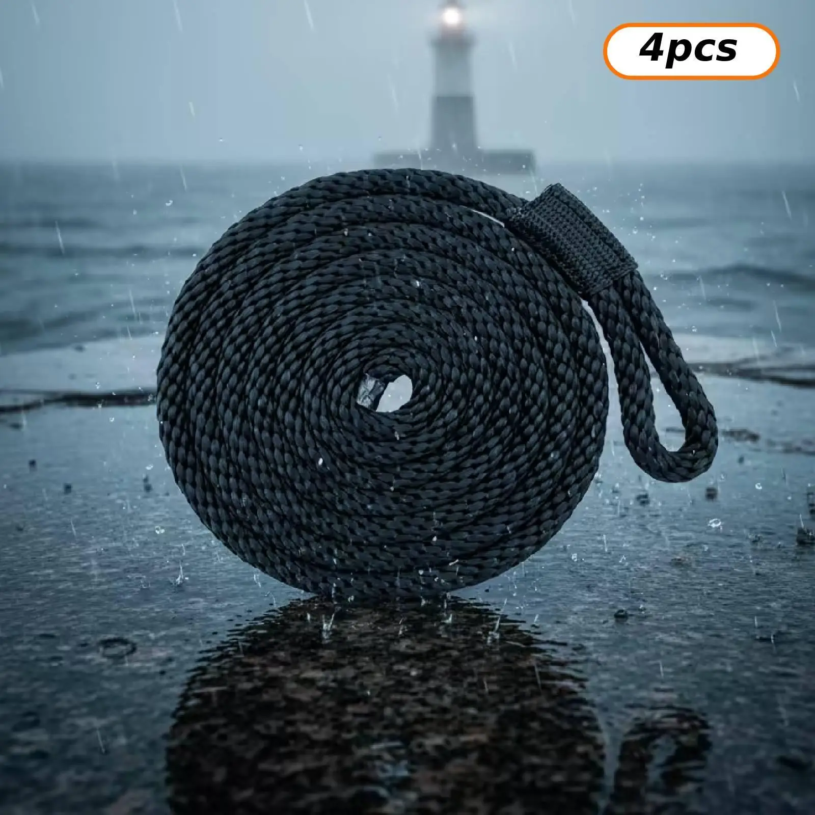 

4x Marine Boats Rope Canoe Double Braided Boating Kayak 2M Anchoring Equipment Boat Docking Line Lifebuoy Fixing Line Boat Cord