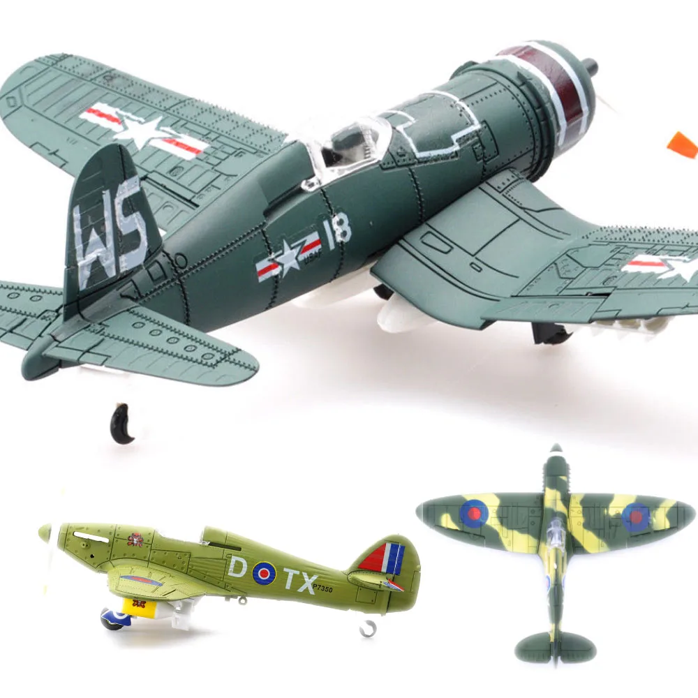 Avión de combate Spitfire Hurricane F4U, 1:48, ensamblaje Corsair, avión de combate