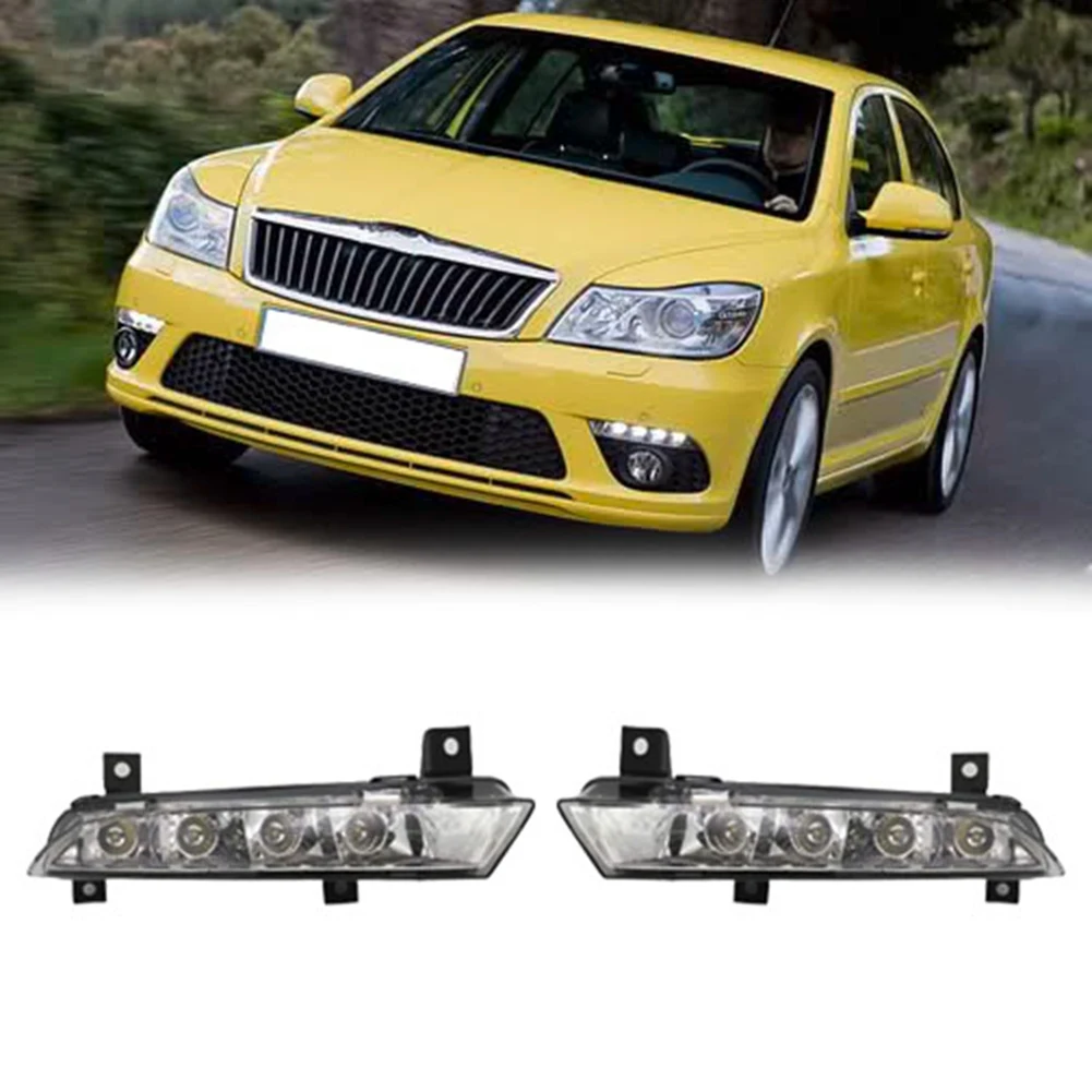 1Z0941067 Car Left DRL LED Fog Light for Skoda Octavia RS 2009-2013 Auto Driving Lamp Daytime Running Light Bumper Lamp