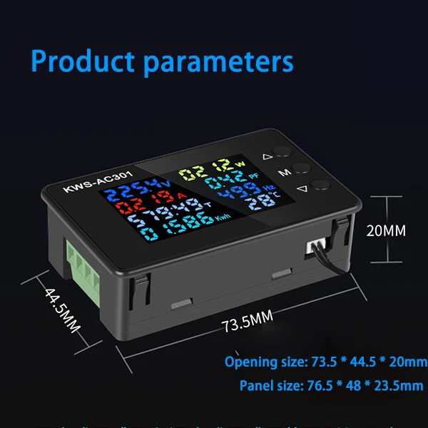 LED Wattmeter Voltímetro Analisadores de Potência AC 50-300V Tensão, 50-60HZ, Electricidade Medidor, 0-100A, Detector, Detecção De Temperatura