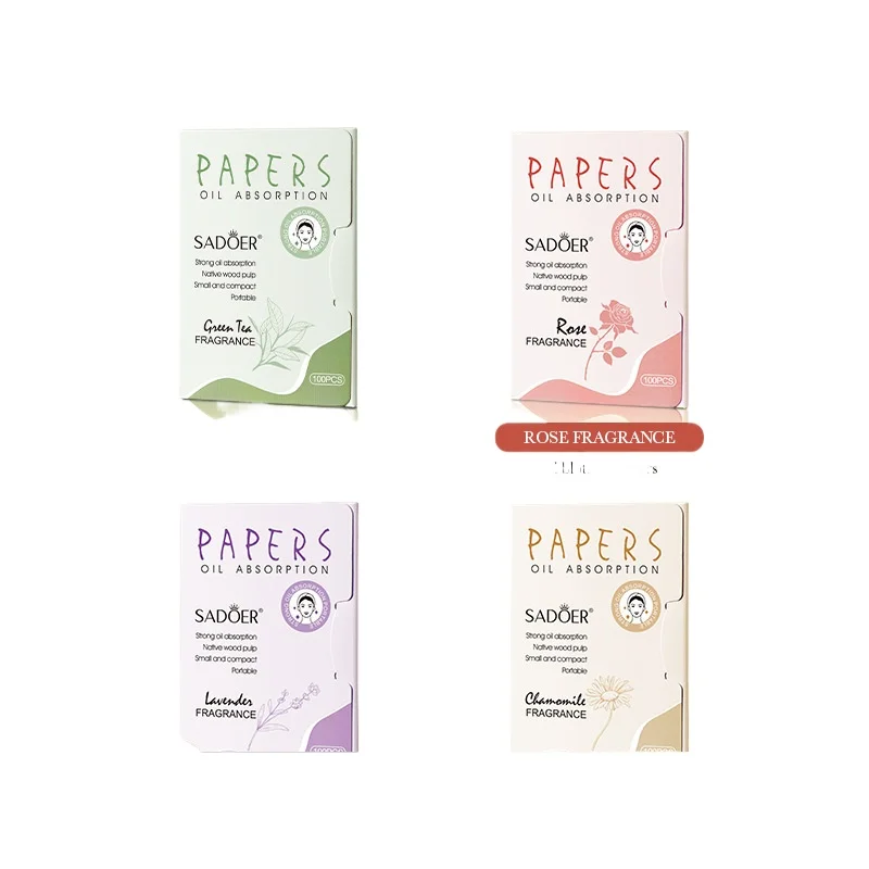100Pcs Bamboo Charcoal Face Oil Blotting Paper Portable Oil Control Sheets, Oil Absorbing Tissues for Oily Skin Makeup Touch-Up