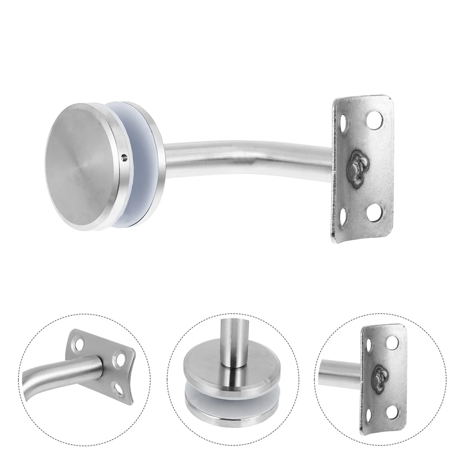 

1Pcs Stair Armrest Glass Clamp Stainless Steel Satin Wear Resistant Glass Holder Stair Railing Bracket