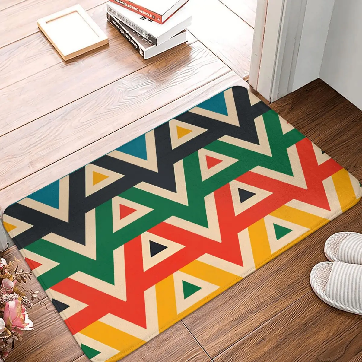 Bedroom Mat Retro Groovy Triangles Doormat Living Room Carpet Balcony Rug Home Decor