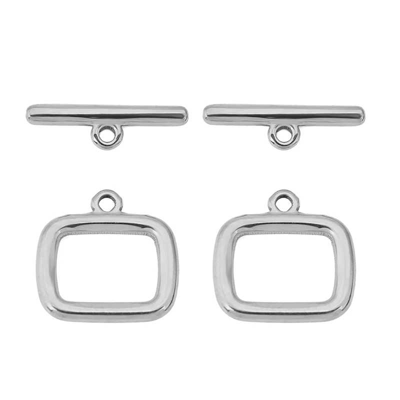 5 Sets Edelstahl Gold Rechteckige OT-Knebelverschlüsse Haken DIY Schmuckherstellung Halsketten-Verbinder Armband-Zubehör – Detail 4