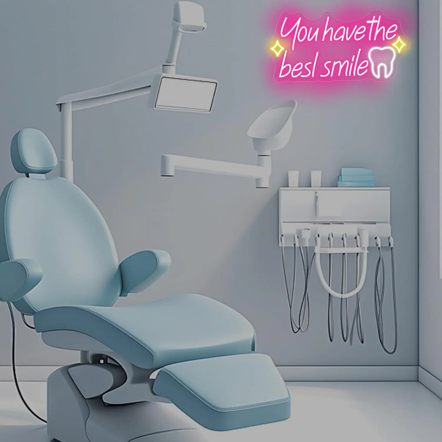 لديك أفضل ابتسامة الأسنان النيون جدار ديكور عكس الضوء LED ضوء النيون لعيادة الأسنان الحمام غرفة الطفل ديكور ضوء الليل