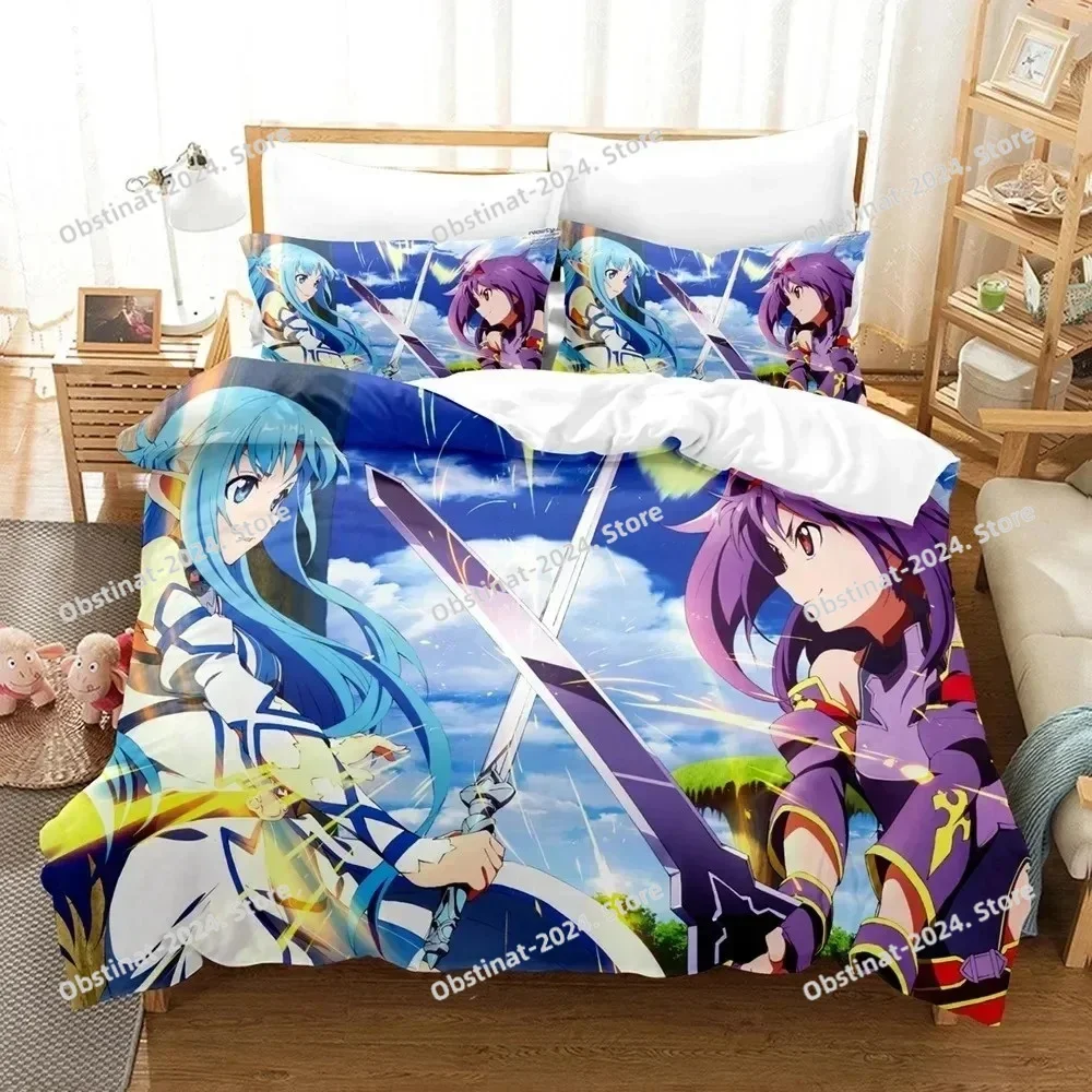 3D Print Anime Sword God Domain Bedding Sets Duvet Cover Set With Pillowcase Twin Full Queen King Bedclothes Duvet Cover