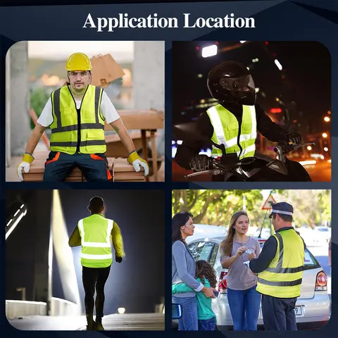 Anpassa din logotyp säkerhetsväst för kvinnor och män med hög synlighet och dragkedja i fickan, arbetskläder för byggbranschen 12 best sales byggkläder - №1