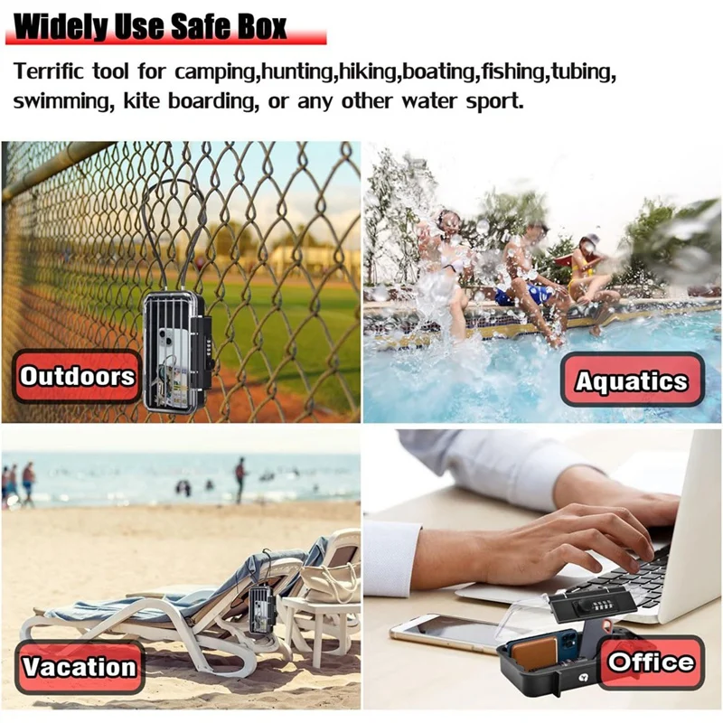 Lock Box, Phone Lock Box, Security Lock Box, Transparent Outdoor Waterproof Travel Safe,Password Beach Box Durable ,Transparent