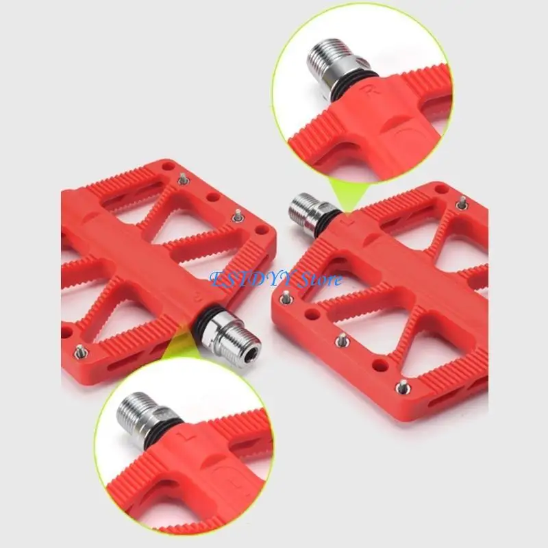 

G6DE Nylon Fiber Mountain Bicycles Pedals Wide Flat Cycling Pedals Seal Bearings Nonslip Bicycles Pedals Easy to Use