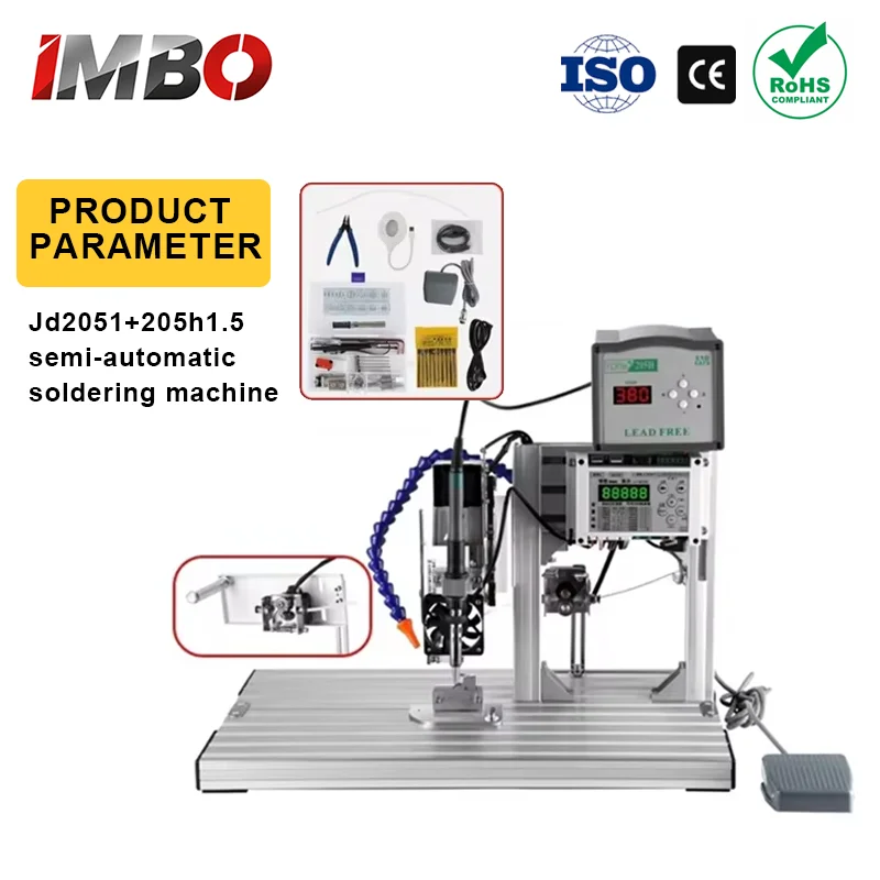 Loodvrij soldeerstation met lagerrol, tinvoer, aluminiumlegering frame, 24V geïsoleerde uitgang voor motor/printplaatbedrading