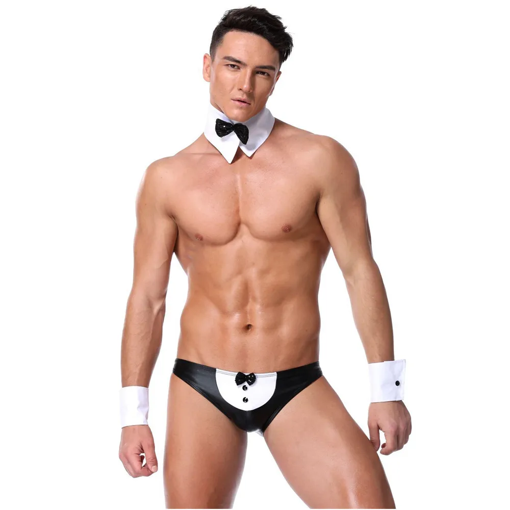 Ropa interior masculina Sexy, uniformes eróticos para hombre, camarero de policía, Doctor, juego de rol, disfraces porno, traje de club nocturno, conjunto de lencería con fecha para marido