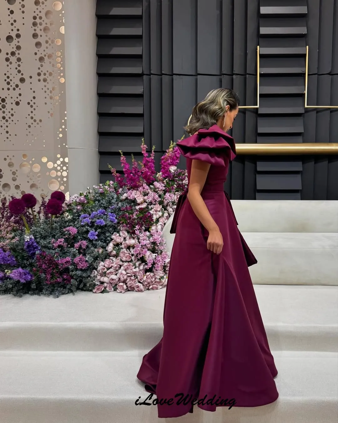 Fuchsia One Shoulder Prom Dresses A-Line Wedding Party Dress For Women Guest Formal Gowns Floor Length Evening Dress Customized