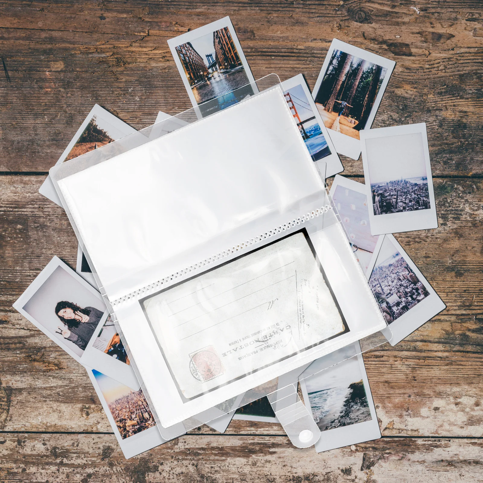 2 قطعة حامل تخزين تذاكر الطائرة ألبوم شفاف متعدد الوظائف للصور مجموعة بطاقات هدية منظم مقاوم للغبار #4