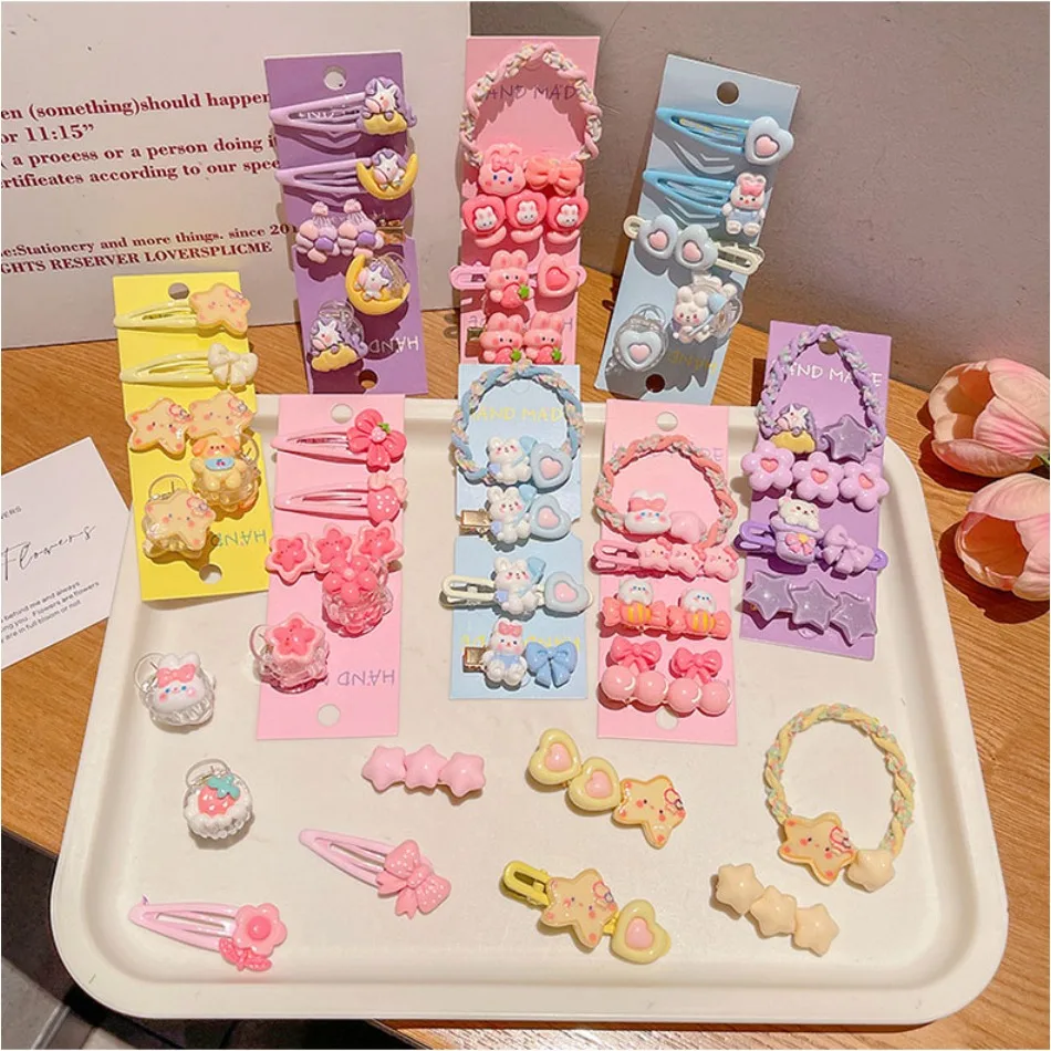 

Kids Cute Cartoon Hairpin and Hairpin Set Headwear Girl Broken Hair BB Clip Girl Princess Head Grab Clip Hair Accessories HP01