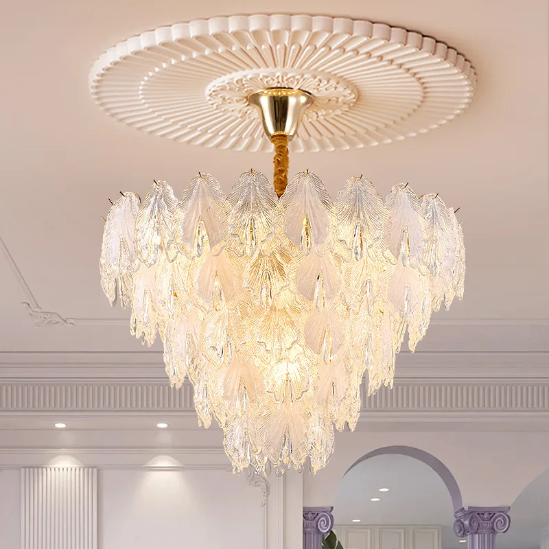 

Bedroom Cream Wind Romantic Leaf Modeling Light Dining Room Premium Home Improvement Chandelier