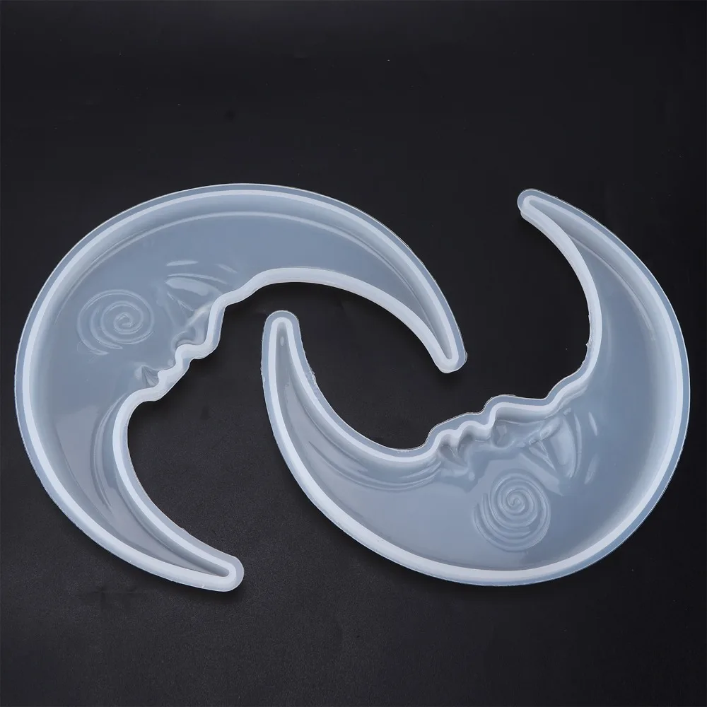 

2pcs Resin Casting Mould Flexible Silicone Mould Crescent Large Resin Mould Moon White Reusable Mould Wall Decor