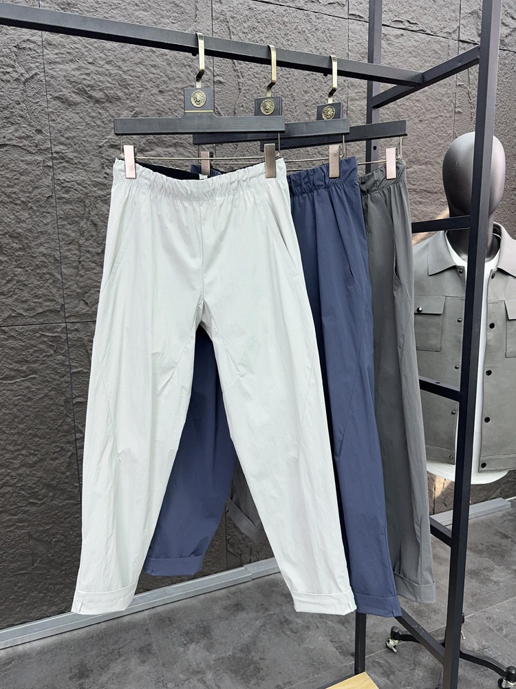 

Svip мужские облегающие прямые повседневные брюки дышащие легкие весенне-летние однотонные эластичные удобные пояса