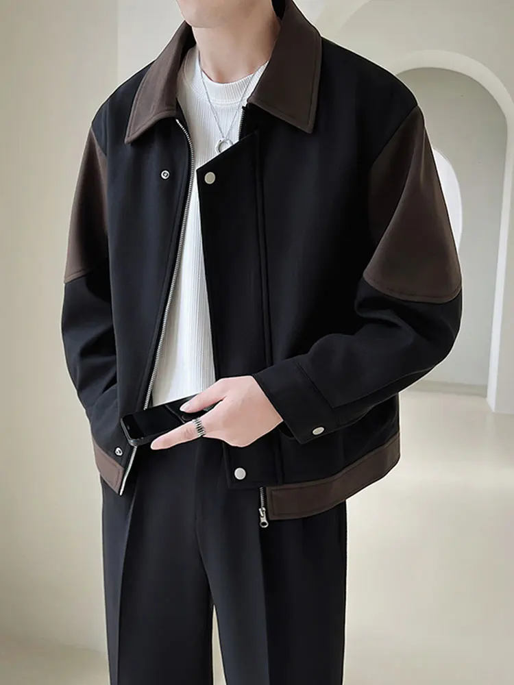 

Модный мужской шерстяной пиджак осенне-зимний свободного кроя с отложным воротником в стиле британского преппи, с узором, длинный, теплый, верхняя одежда