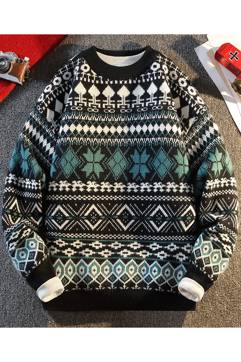 Sweater Rajut Kerah Bulat Tebal Berkualitas Tinggi Tren Mode Musim Gugur/Dingin 2025 untuk Remaja