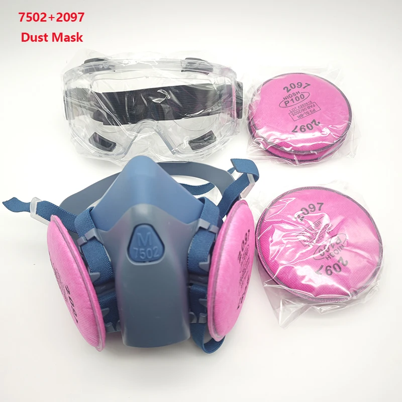 7502 Silicone Respirator Gas Mask With 2097 Filter Goggles Set For Dust Spray Painting Formaldehyde Welding Grinding carpentry