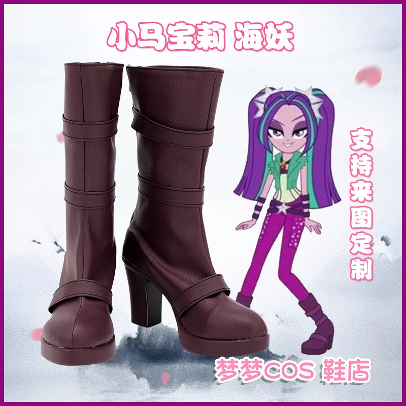 Sirène Aria Blaze Cosplay chaussures bottes Anime petit poney fête d'anniversaire chaussures humaines Halloween carnaval pour femmes filles