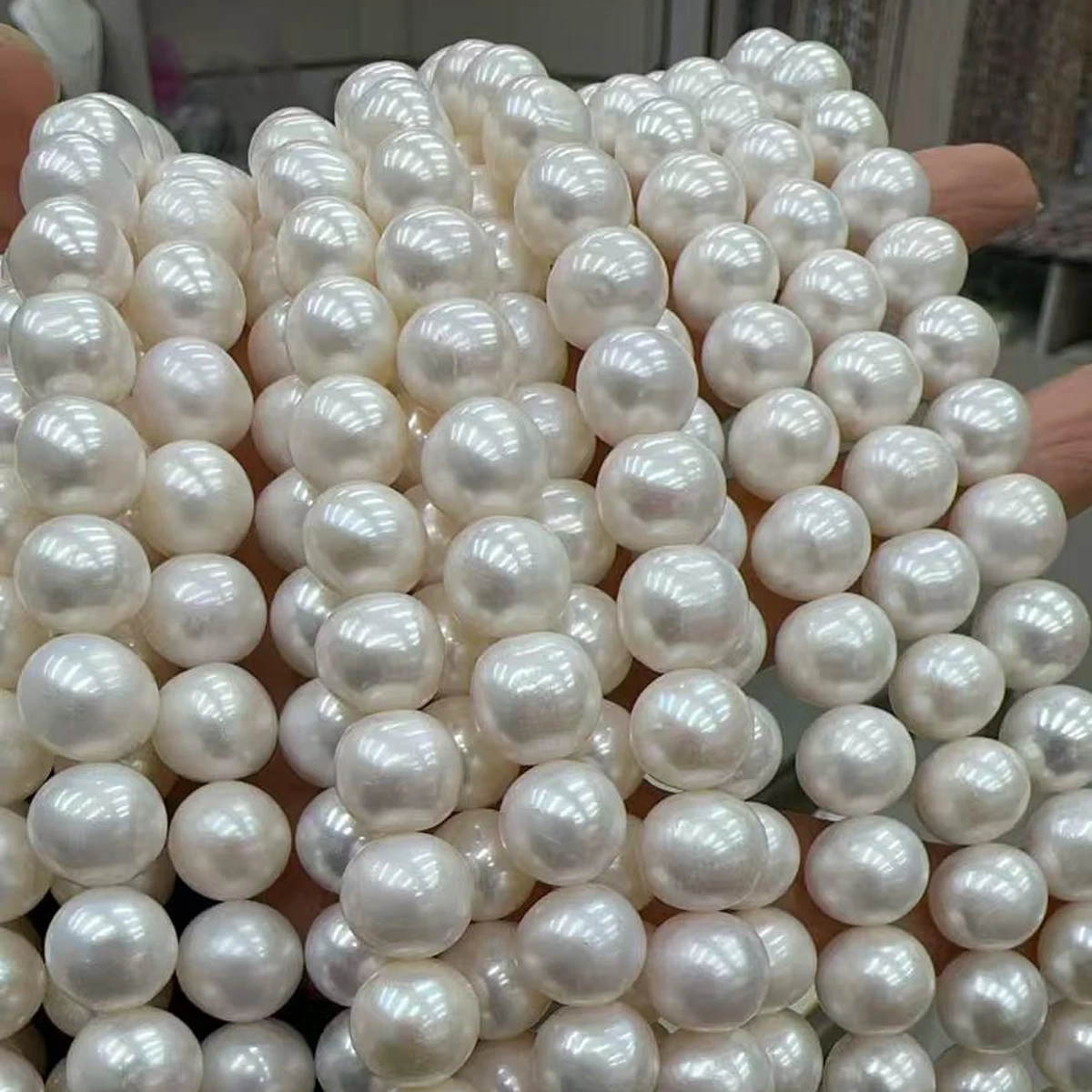 

Natural Freshwater Pearl Beads 10-11mm Big round Loose White Jewelry Making Supplies for DIY Bracelets Earrings Accessories