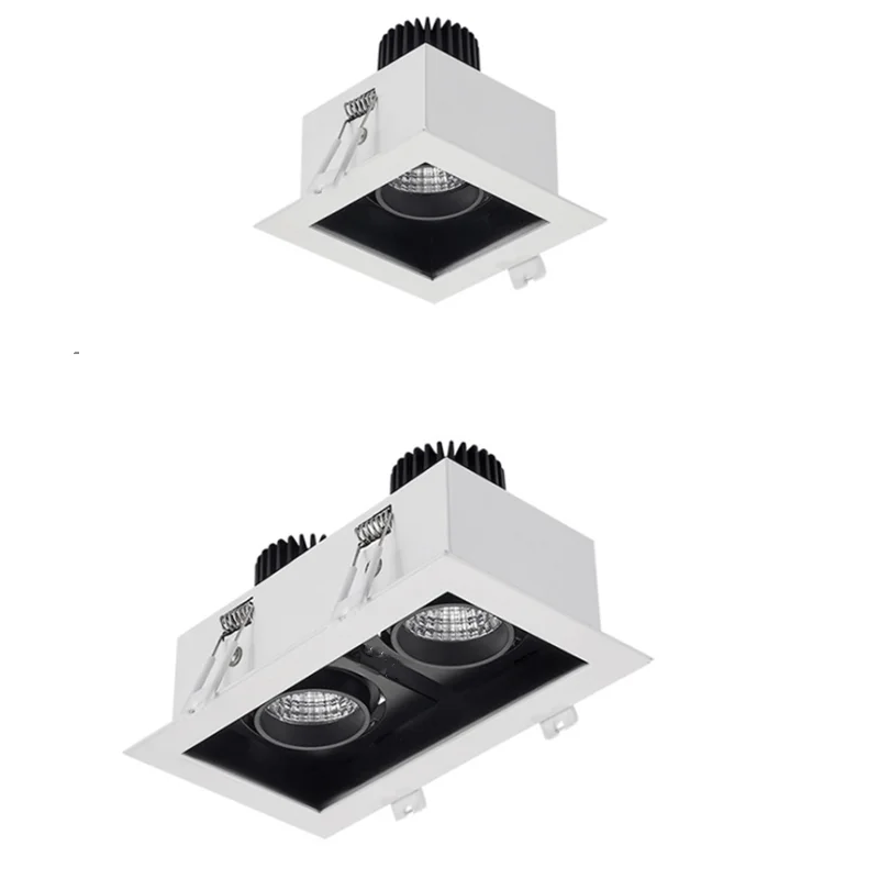 Faretto da incasso a Led dimmerabile quadrato doppio faretto da soffitto 10W 20W 30W AC85-265V luci da incasso a soffitto illuminazione per interni