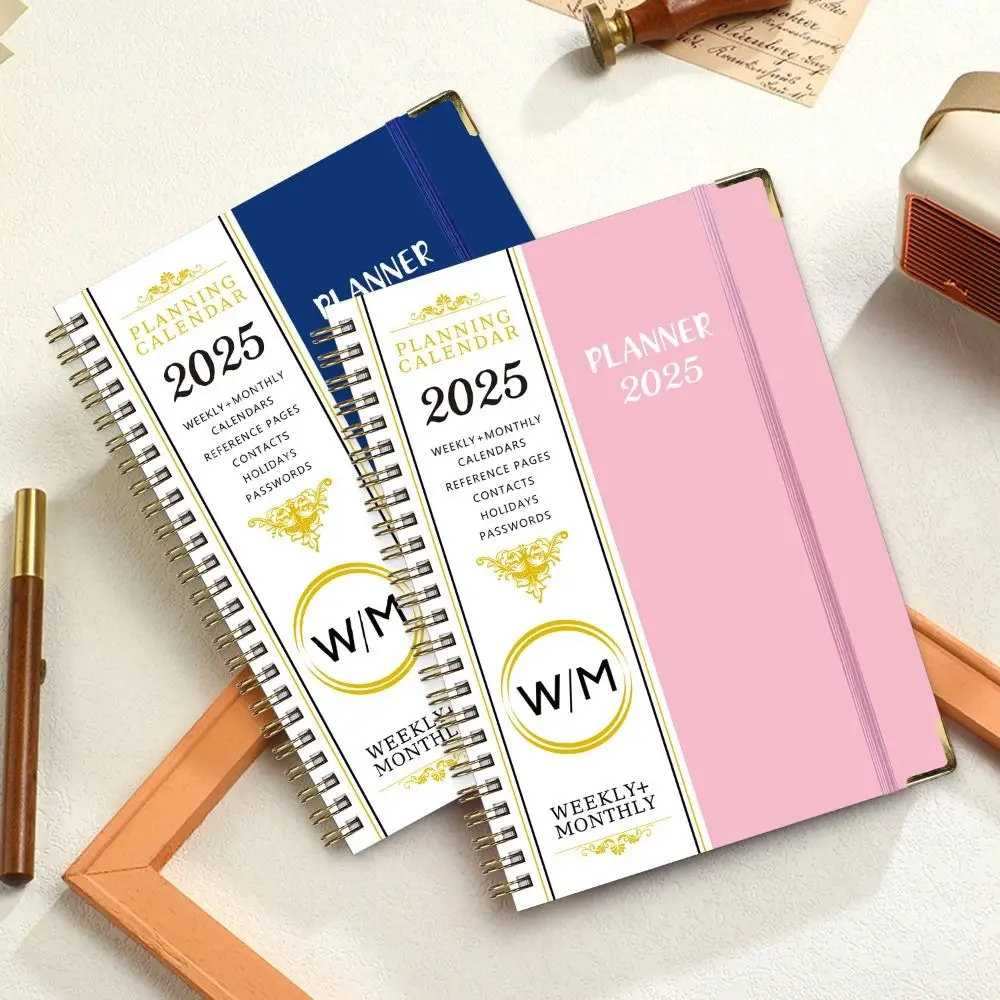 พร้อมแท็กดัชนี COIL 2025 Planner Daily Plan 365 วัน A5 Agenda Notebook ไดอารี่ Notepad Time Organizer