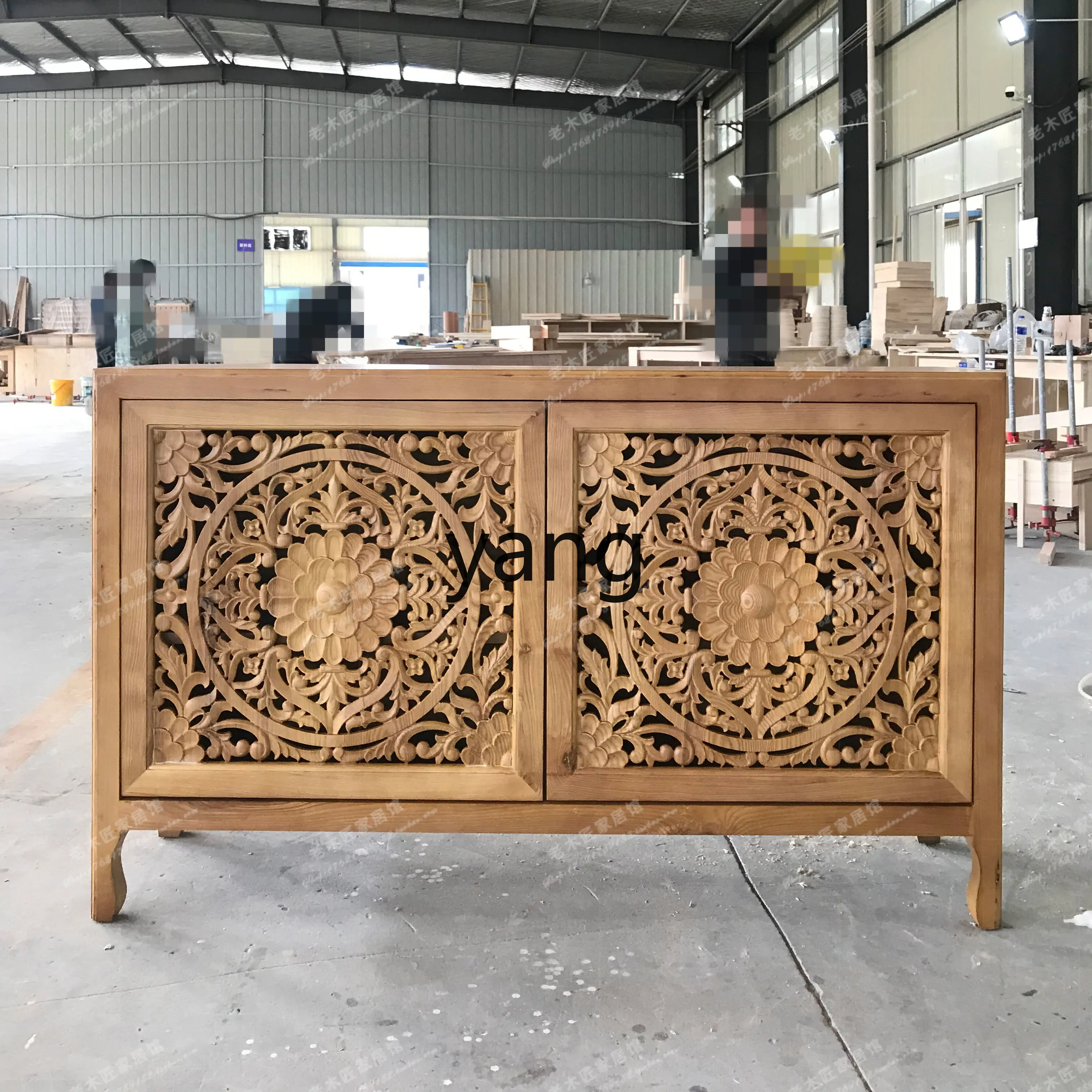 LH  light luxury solid wood porch cabinet French court living room wine cabinet dining side cabinet