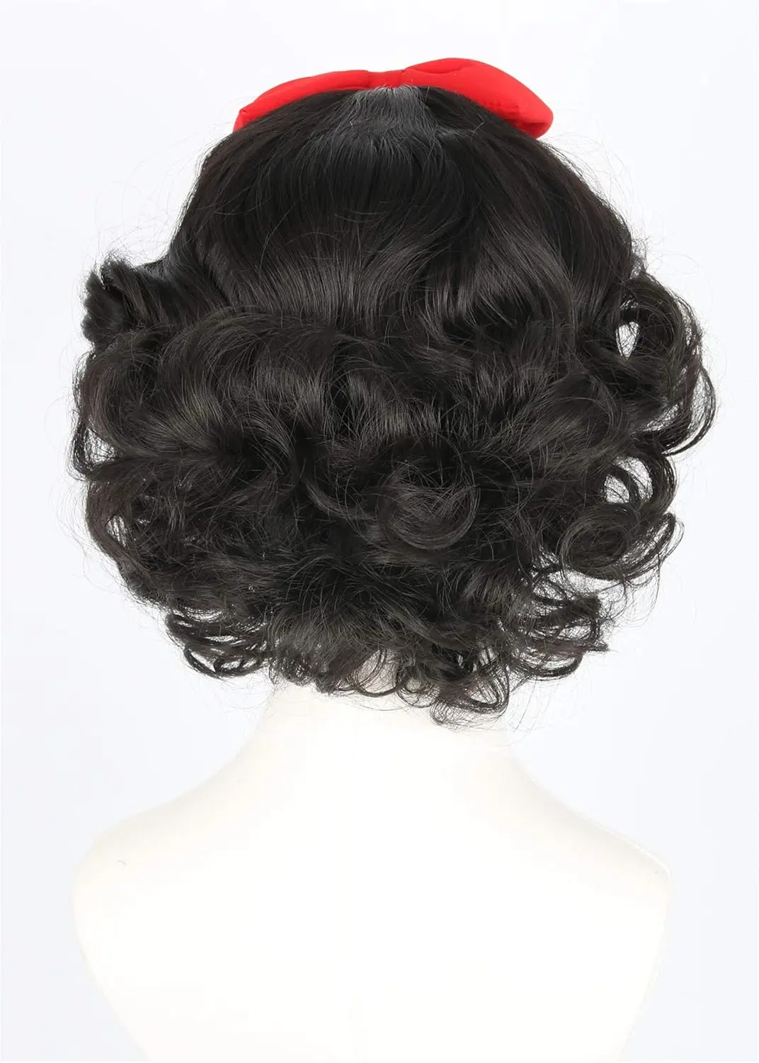 Zwarte korte bob krullende prinses pruik voor meisjes Sneeuwwitje prinses meisjes volwassen cosplay pruiken Halloween kostuum pruiken