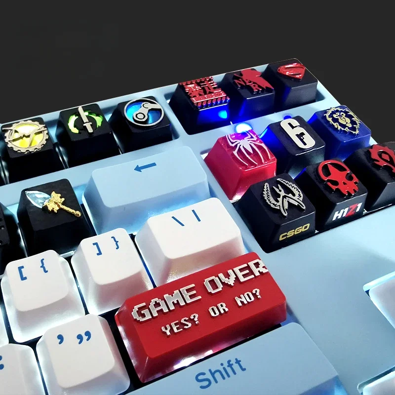 Imagem -03 - Teclado Mecânico Oem Zinco Alumínio Liga Keycap Lol Game Overver Apex cf Pikachu Dota Único R-star Anime Game Presente