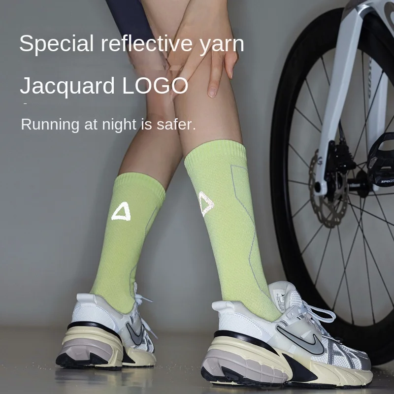 Sport Crew Kleid Socke Neue Athletische Radfahren Frauen Frühling Herbst Verdickt Handtuch Unten Außen Reflektierende Reihen B7W42