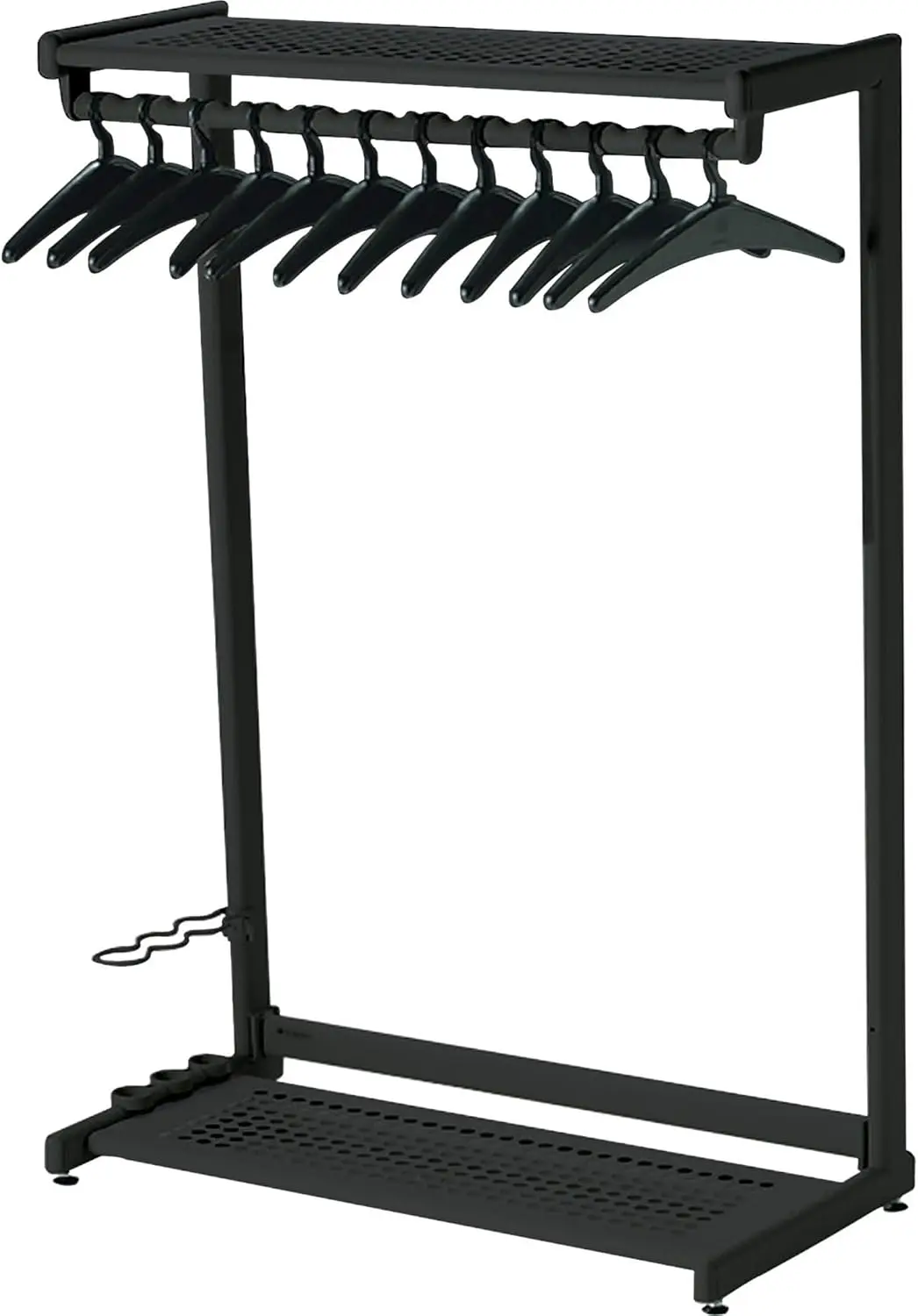 Two-Shelf Garment Rack, Freestanding, 48 Inch, Black, 12 Hangers Included (20224)