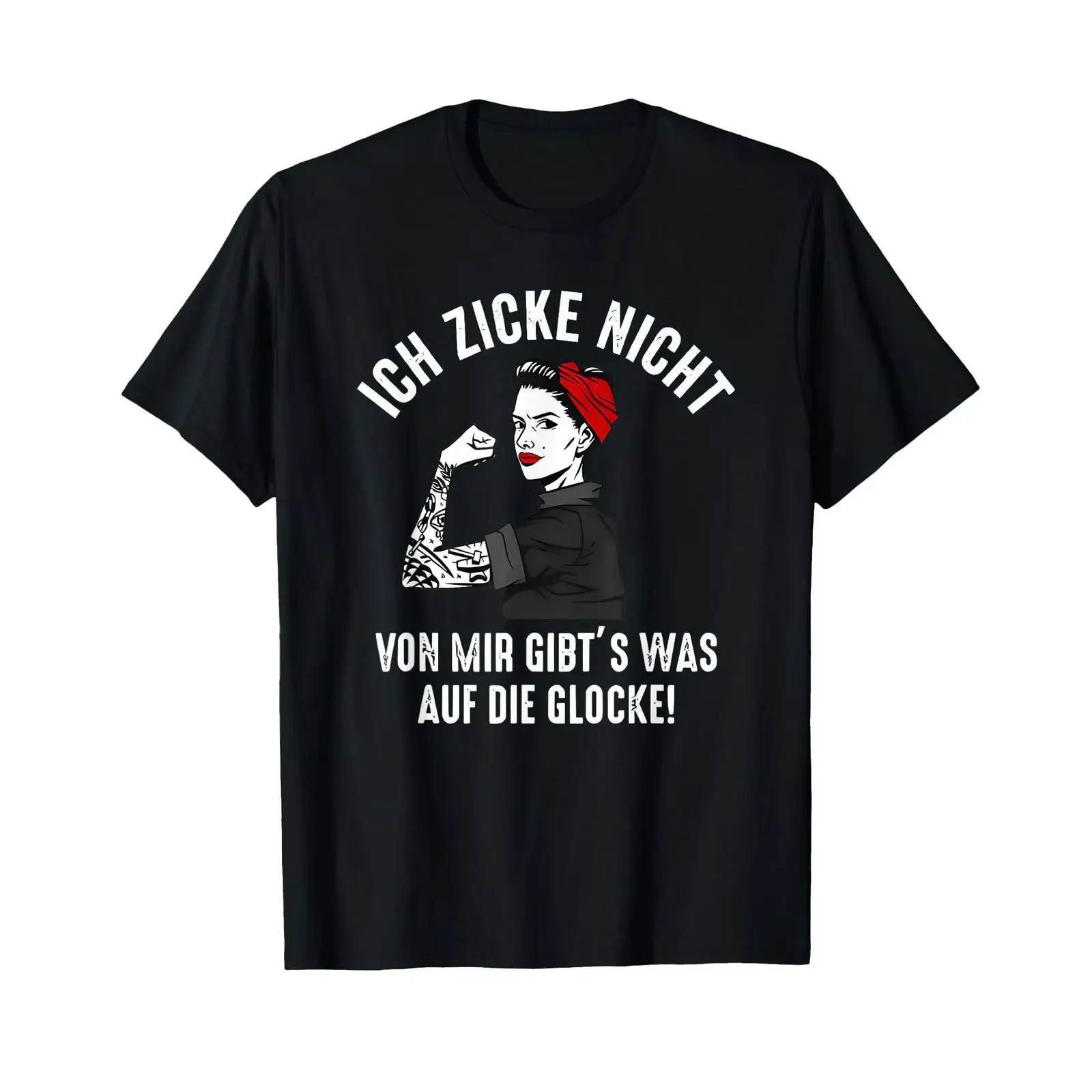 T Shirt with German Text quot Ich zicke nicht von mir gibt's was auf die belle Langu black vintage Washed Stylish