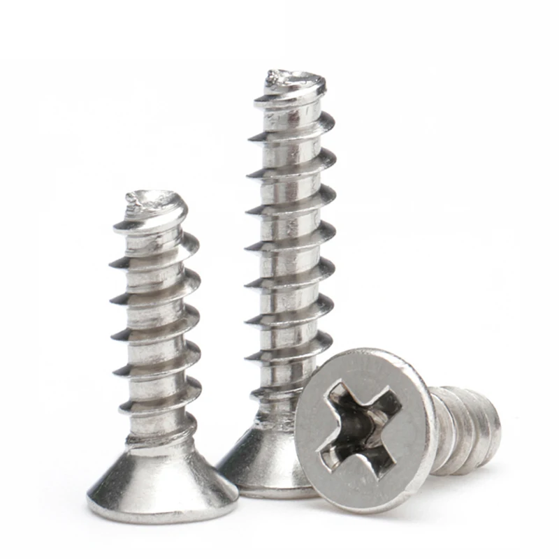 100pcs/ lot Cross Recessed Countersunk Head Self-tapping Screws Nickel Plated Carbon Steel M1 M2 M2.6 M3 M4 Flat Phillips Screw