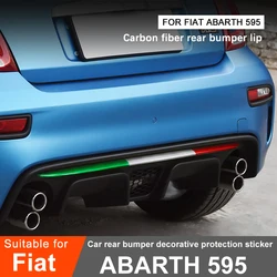For Fiat Abarth 595 Car Rear Bumper Decorative Protection Sticker Car Exterior Carbon Fiber Modification Accessories