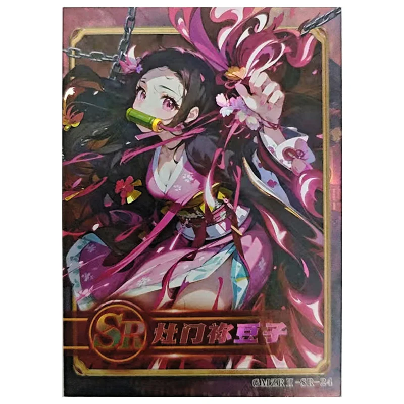 Anime Demon Slayer Rare SR Refraction Game Collectible Card Tsuyuri Kanao Kochou Shinobu Kyoujurou Toys for boy Birthday Present