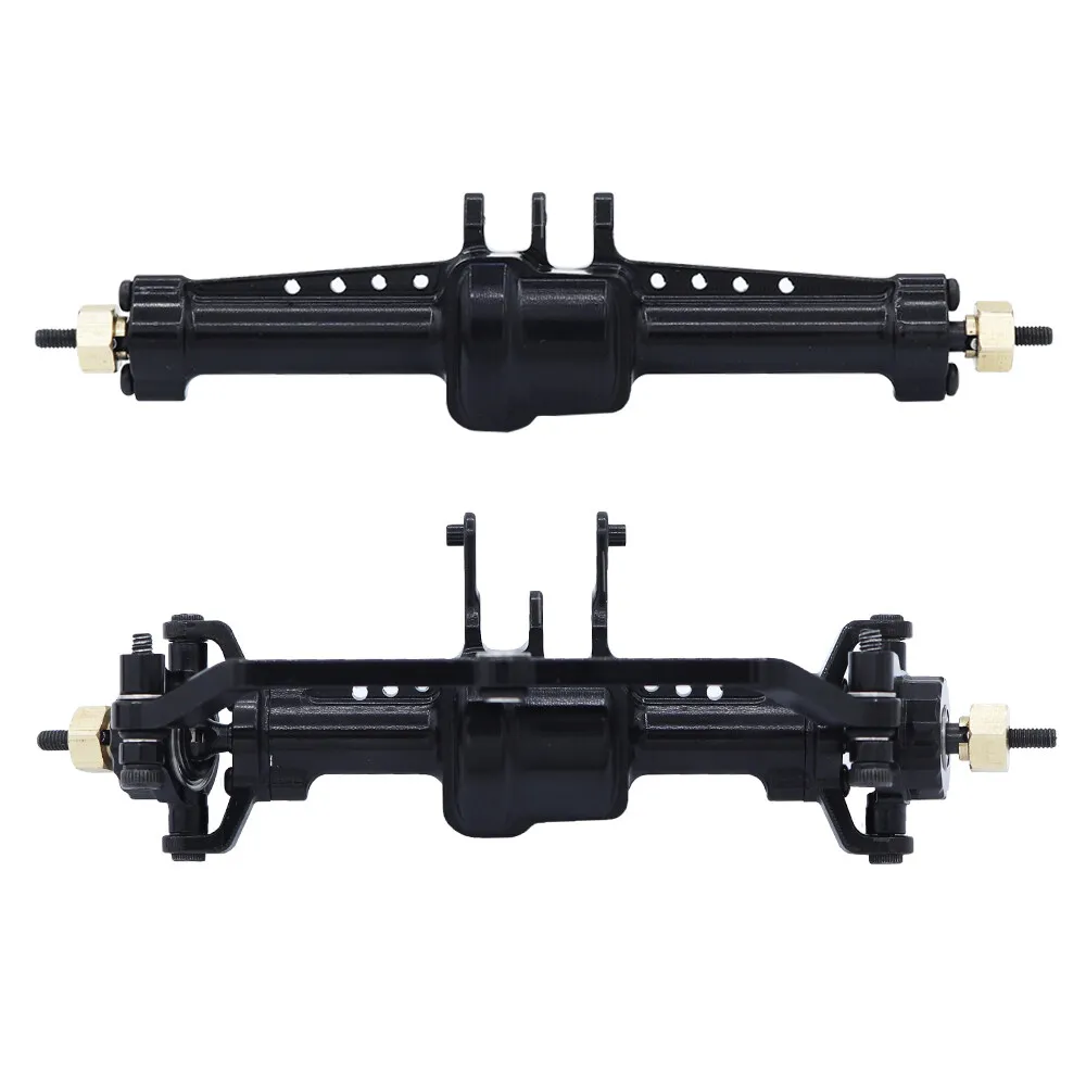 Metal Axle Shocks Absorbers Transmission Gearbox Bumper Servo Mounts Girder for 1/18 RC Crawler TRX4M Car Parts（Black）