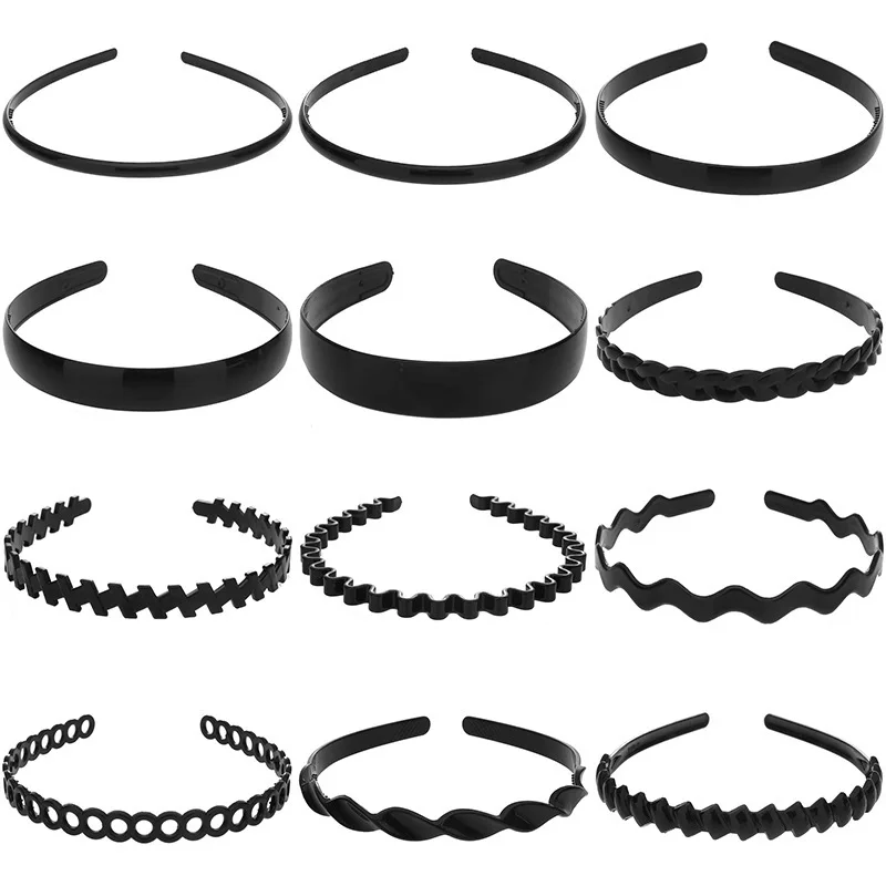 

Удобная черная нескользящая повязка на голову с зубчиками для умывания, повязка для челки, женская заколка для волос