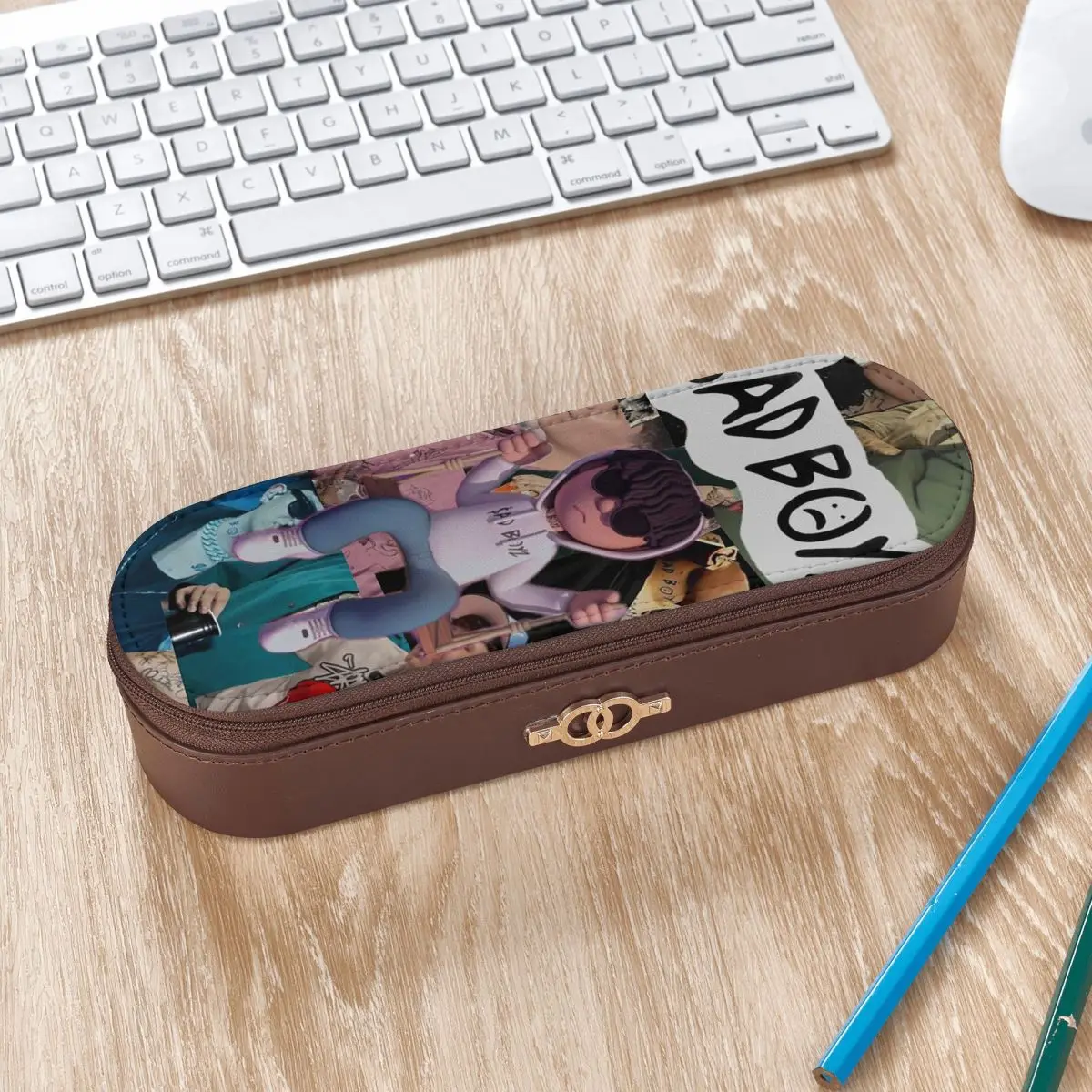 Junior H Merch Sad Boyz Leather Pencil Case Pencil Pouch Storage Stationery Supplies Pen Box Pencil Bag for Boys Girls School